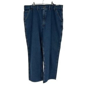 NWT Vntg Carhartt Mens 44x32 Washed Denim Work Dungaree Pants Original Fit‎ Blue